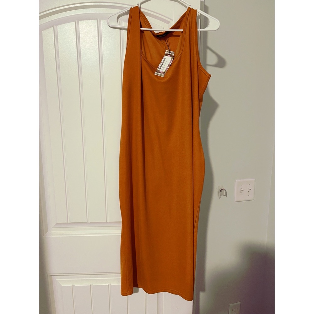 Orange/Rust Bodycon Strap Dress